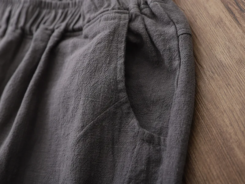 champion sweatpants 2022 New Vintage Style Cotton Linen Elastic Waist Women Ankle Length Pants Spring Summer Solid Vintage Women Pants FT846 high waisted jeans