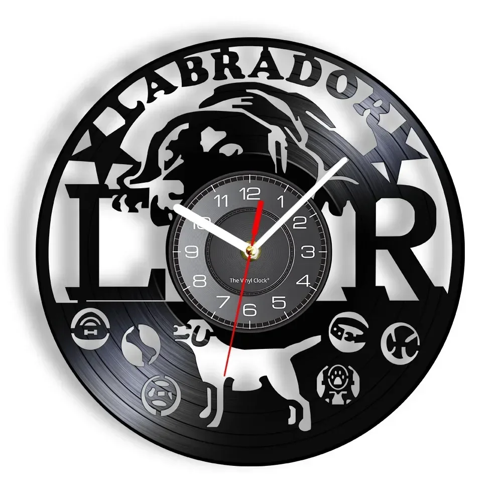 Labrador Dog Orologio Da Parete Golden Retriever Puppy Vinyl Record Orologio Da Parete Decorazioni Per La Casa Regalo Per Amante Del Cane Doggy Art Or