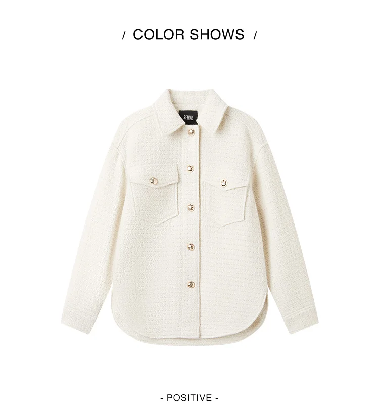 Prendas de abrigo para mujer, estilo medio largo, con abertura, nueva primavera, top de tweed de mezcla de lana