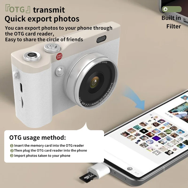 Cross-border Flip Screen Retro Campus Student Digital Camera CardCCDMicro SLR Camera HD Pixel Photography