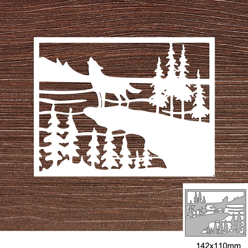 

Wolf On Cliff Metal Cutting Dies For DIY Scrapbook Cutting Die Paper Cards Embossed Decorative Craft Die Cut 2022 New