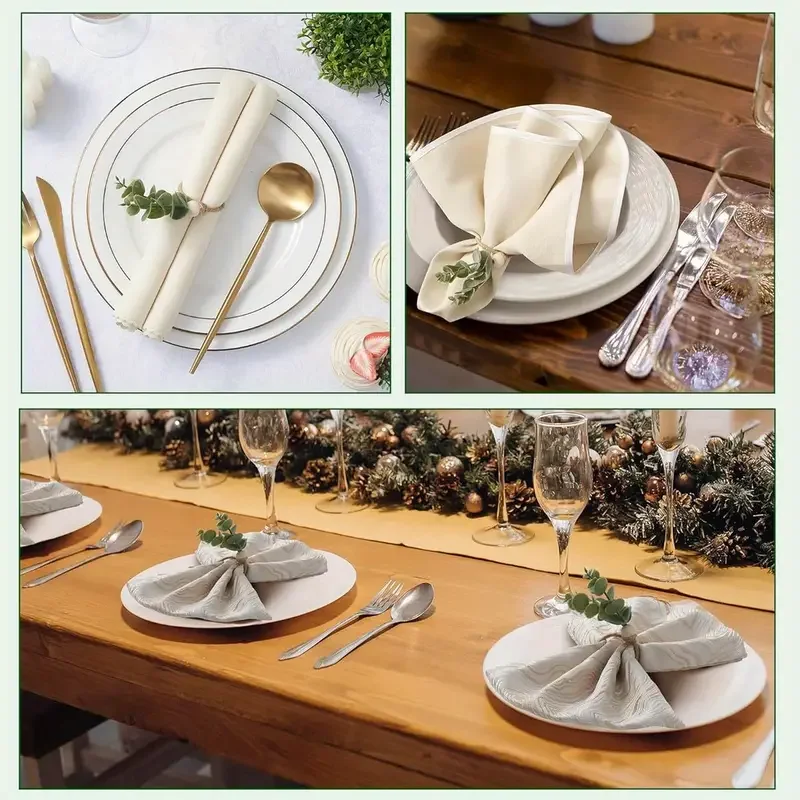 Eucalyptus Leaves Napkin Rings for Wedding Banquet Table Setting