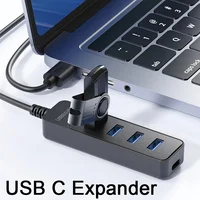 4 порта USB 3.0 HUB Высокоскоростной расширитель типа C Разветвитель 5 Гбит/с для ПК Компьютерные аксессуары Многопортовый адаптер USB-концентратора для ноутбука
