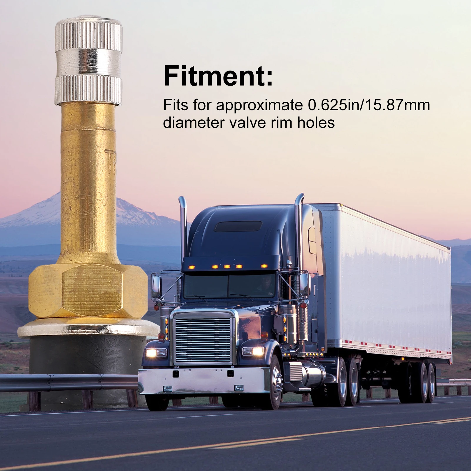 10 Pcs Valve Stems TR500 Straight Brass Heavy Duty Clamp in Tubeless Truck Tire Valve Stem