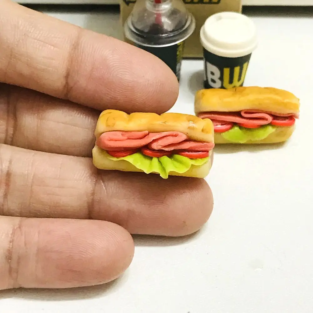NEW 4PCS/Set 1/6 Scale Dollhouse Miniature Bread Coffee Mini Fast Food for Barbies Blyth OB11 BJD Doll House Kitchen Play Toys 4