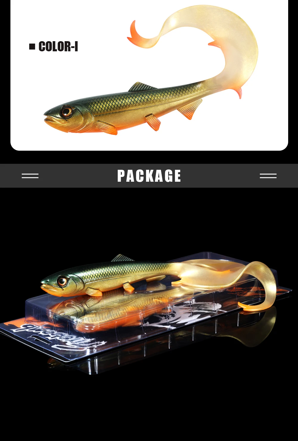 Spinpoler 17,5 cm 22 cm Firebomb Long Wavy Tail Grub Soft Swimbait Angelköder Big Pike Barsch Köder Zander Wels Angelgerät – Detail 9