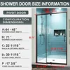 Shower Door, 44-48" W X 71" H, Semi-Frameless Sliding, 1/4" Clear Tempered Glass, Reversible Installat, Swing Glass Shower Door 3