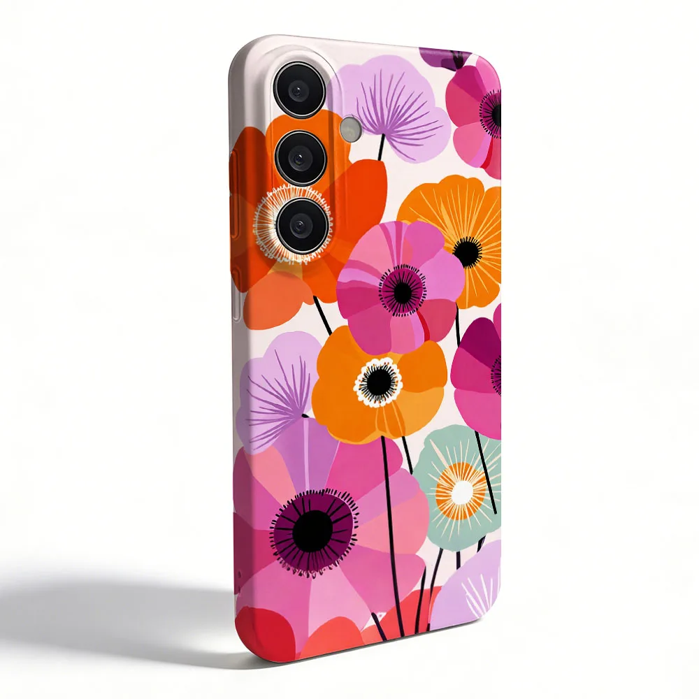 Modern Abstract Flower Pattern Hard PC Phone Case Cover