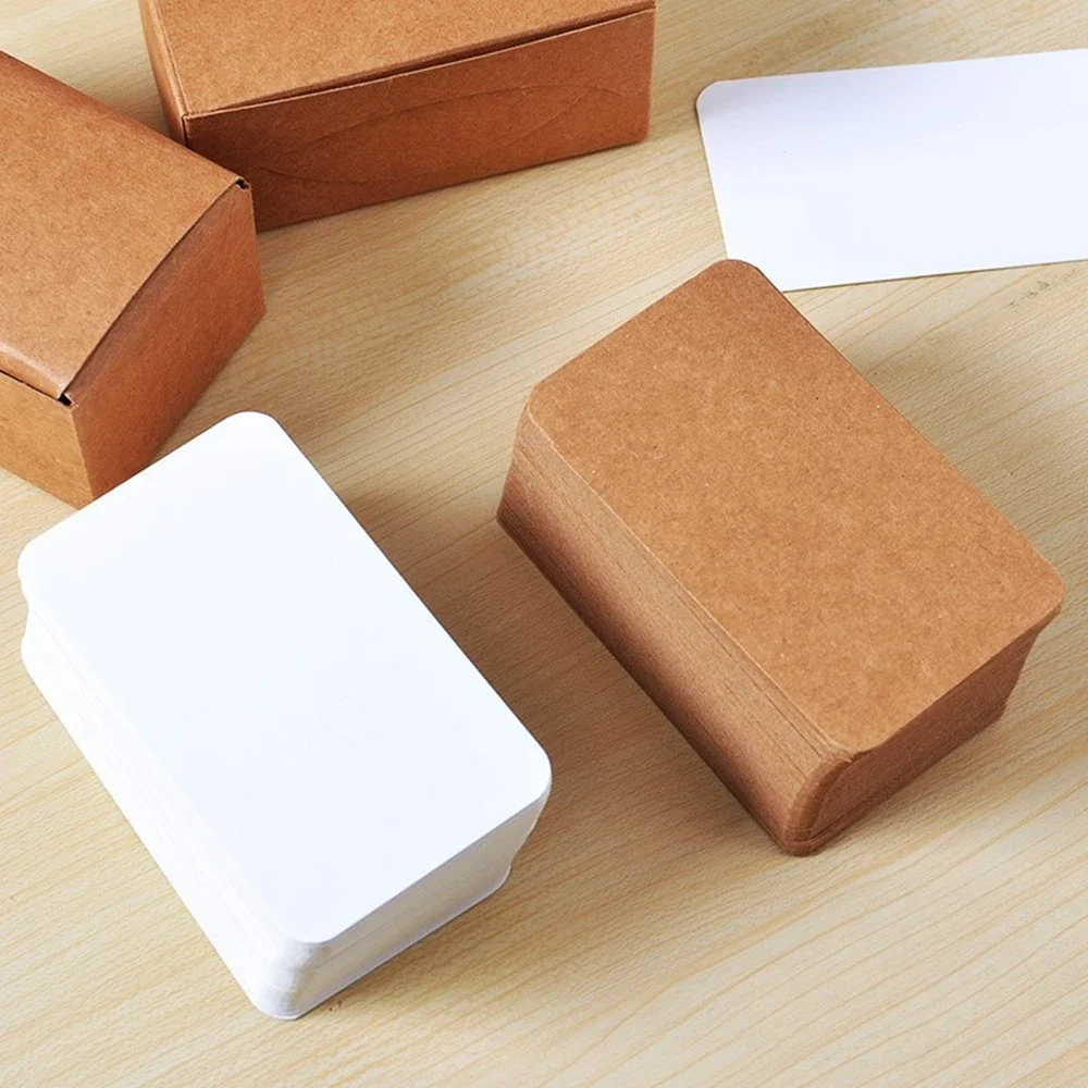Kraft Paper Card 100/50/20PCS Color Retro Double Sided Word DIY Postcard Gift Greeting Invitation Note Message