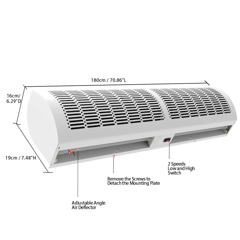 Strong Wind Restaurant/Hotel/Supermarket Door Air Isolation Cross Flow Air Curtain Machine
