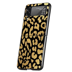 Leopard Print Shockproof Phone Case - Black, Foldable, Hard PC Cover - Galaxy Z Flip (A1)