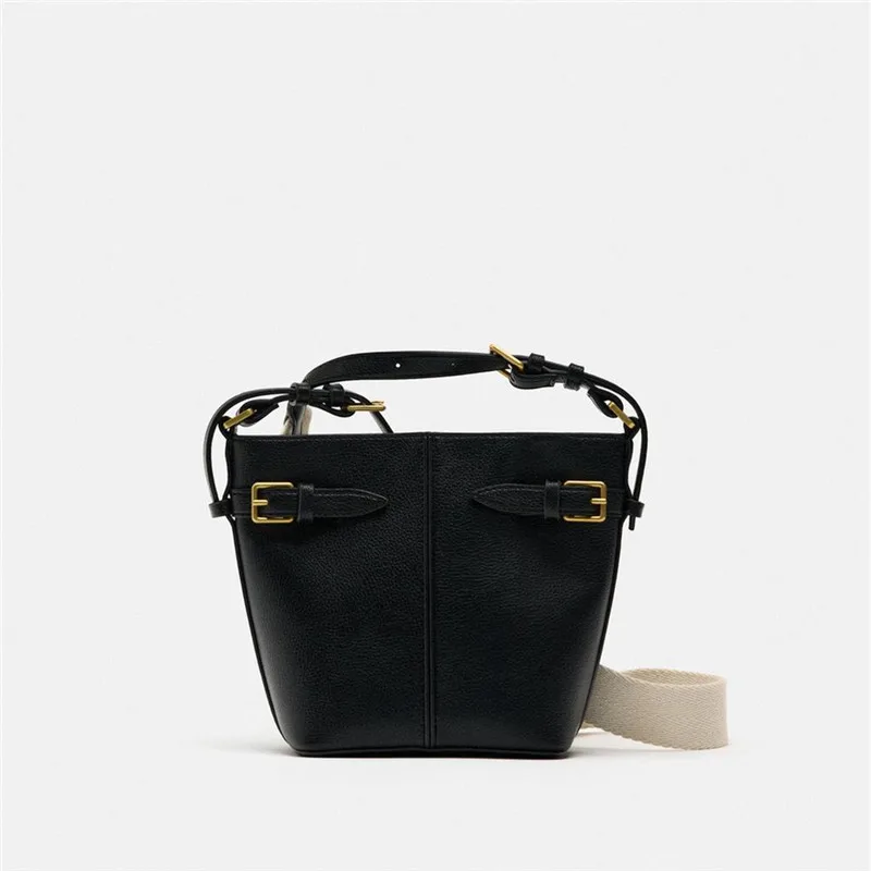 New Women's Bag Trend  PU Leather Portable Cross Body Bucket Bag Single Shoulder Bag Crossbody Handbag Female