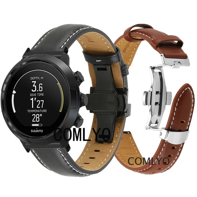 Correa de cuero para SUUNTO 9 Baro 7 Spartan D5, correa de cuero genuino  para reloj inteligente, accesorios de pulsera - AliExpress