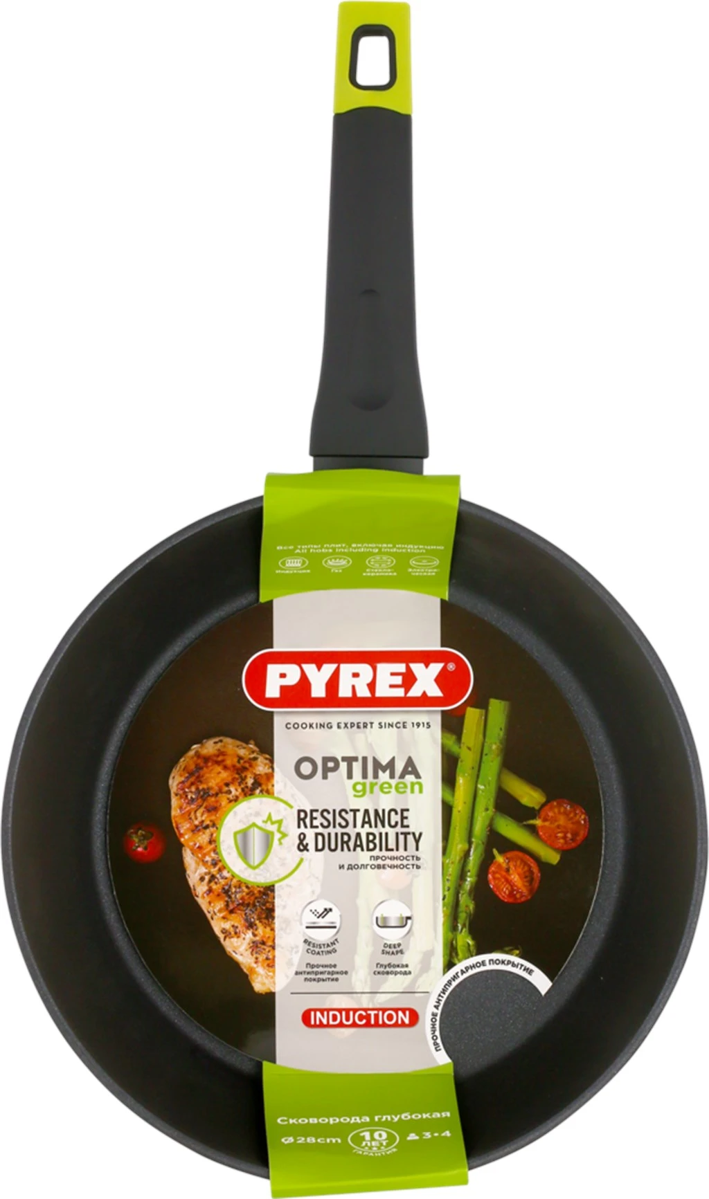 klimaat regelmatig Voorbijgaand Koekenpan Pyrex Optima Groen 28 Cm, Diepe, Non stick Coating, Gesmeed  Aluminium, inductie Art. OP28DF2/E106|Universeel beschermhoes| - AliExpress