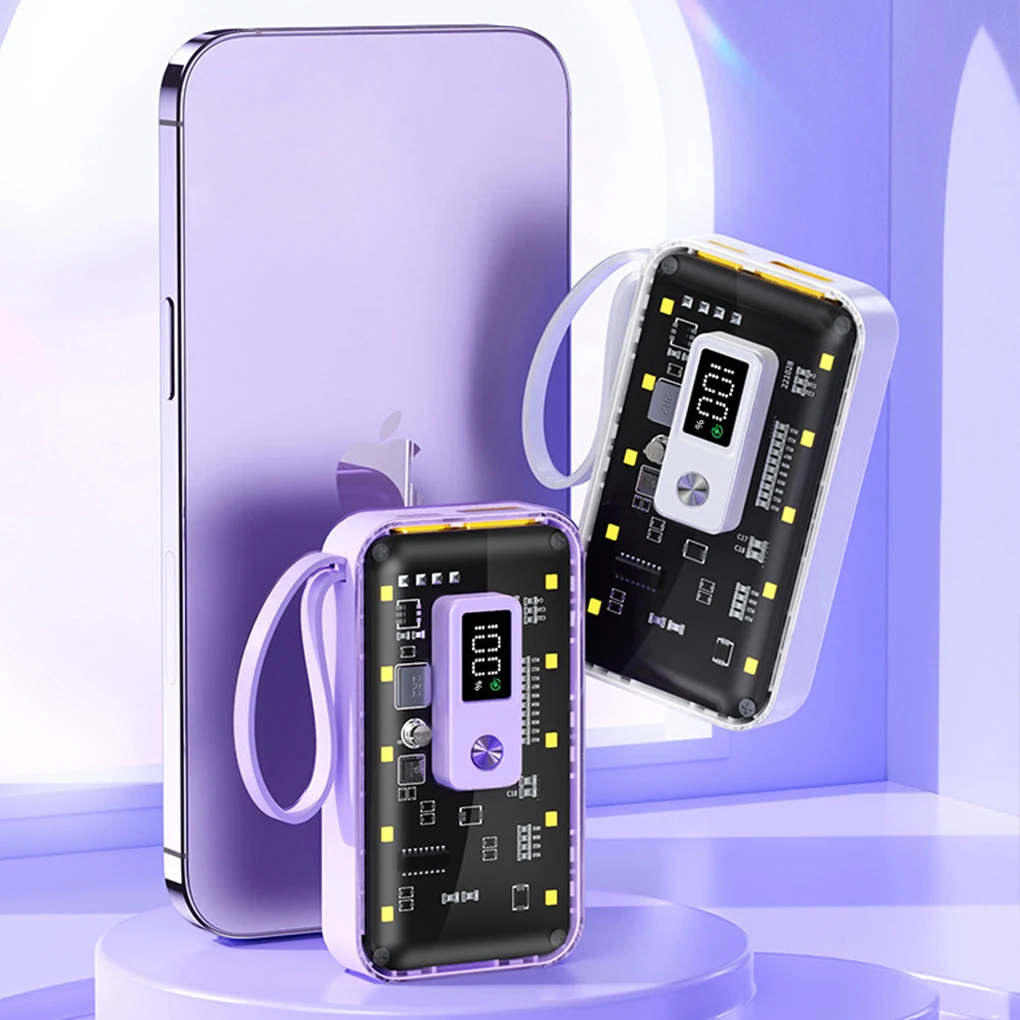 22.5W 10000mah DiY Shell for iPhone Xiaomi 21700 Battery Box Power Bank Cases Battery Storage Box Night Light type-C USB Charge