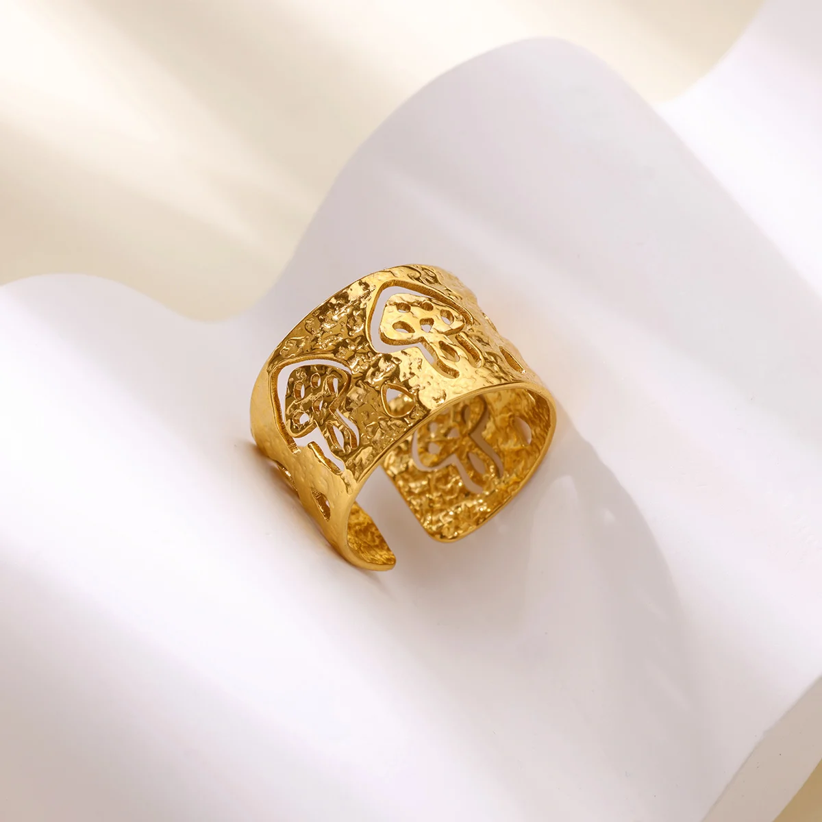 Gold Mushroom Rings For Women Luxury Jewelry