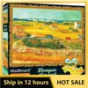MaxRenard 68*49cm Jigsaw Puzzle 1000pcs Adult Fine Art Painting Collection Toys Van Gogh Bumper Harvest Home Wall Decoration 1