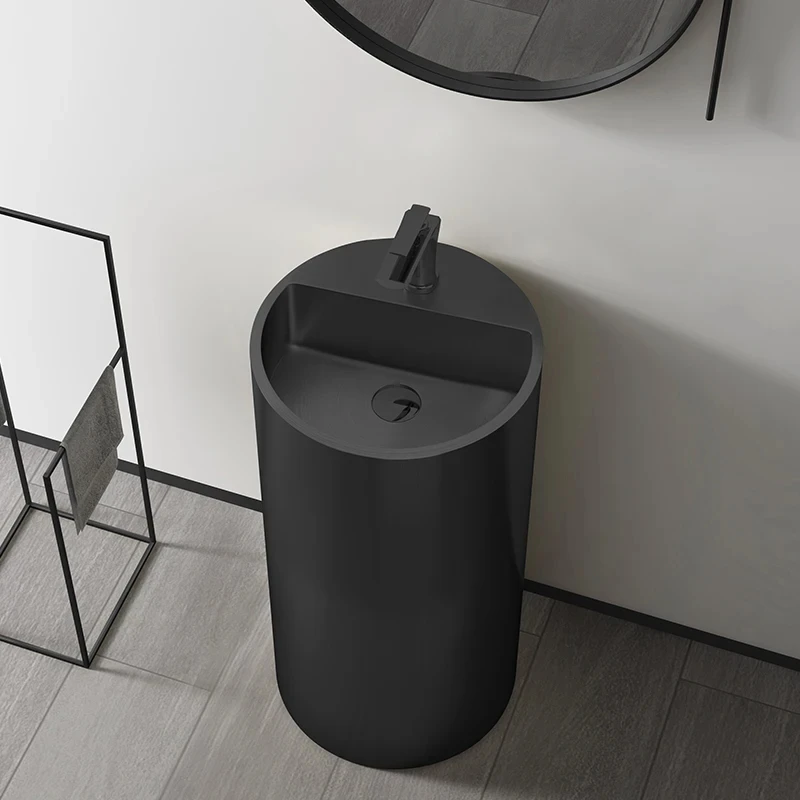 Washbasin round Bar Pedestal Basin Integrated Floor Balcony Wash Basin YX028WY