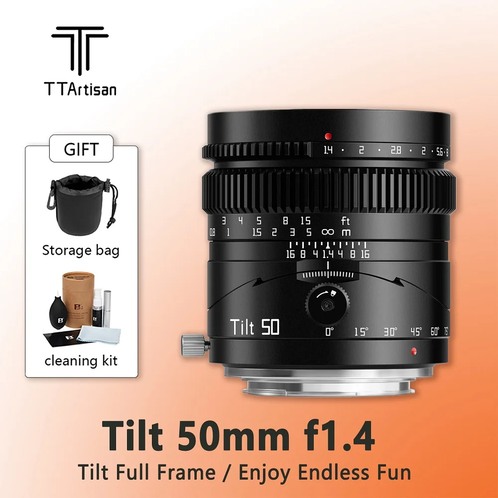 Ttartisan Tilt 50Mm F1.4 Obiettivo Verticale Manuale Full Frame Compatibile Con Fotocamera Mirrorless Sony A7S A7R Panasonic S1 Sigma Fp