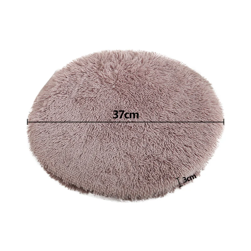 Round Plush Dog Bed Detachable And Washable Zipper Pet Mat Winter Warm Sleeping Cat Nest Soft Basket Mat Pet Supplies