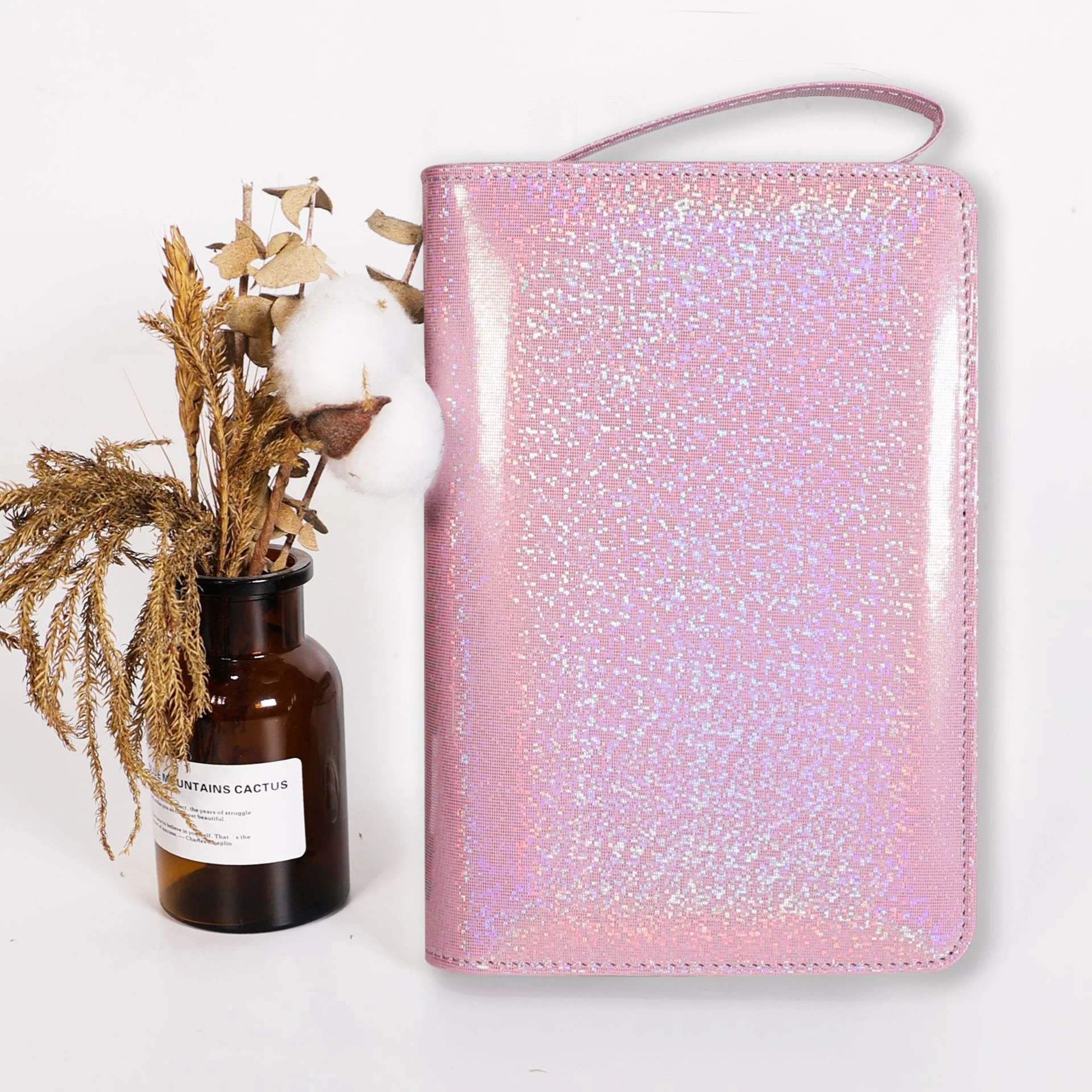 A6 Glitter Hand Zip Bag Loose Leaf Binder Notebook Inner Core Cover