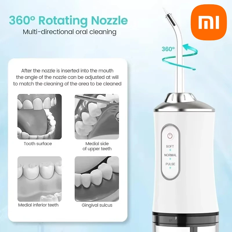 XiaomiWaterproof3ModeElectricDentalWaterFlosserOralIrrigatorDentalBedSprinklerJet4NozzleMouthWashingMachine-AliExpress44