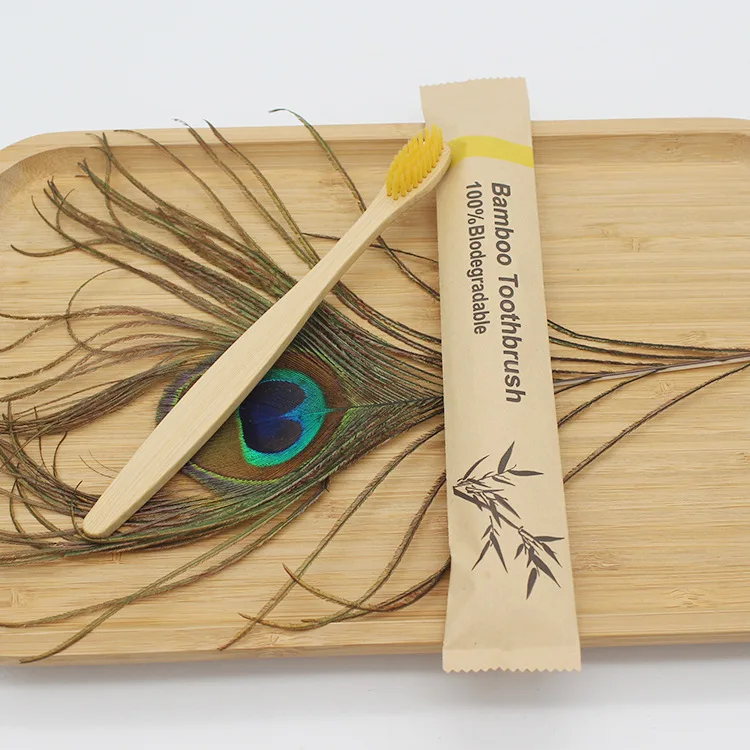 Eco-Friendly Vegan Bamboo Toothbrushes - 100-Pack of Reusable Soft Wooden Brushes