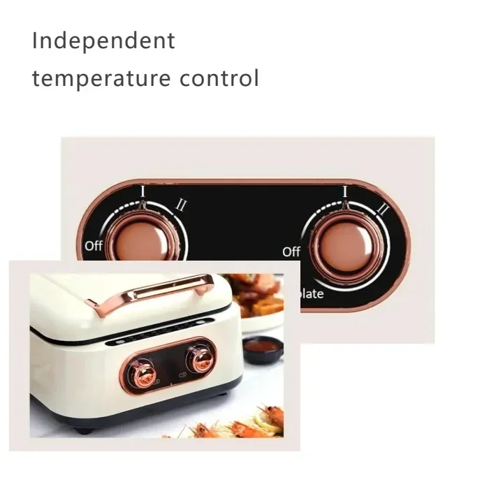 NEW 2-in-1 Multifunctional Electric Grill,Indoor Smokeless Griddle Skillet with Removable Non-Stick Plate