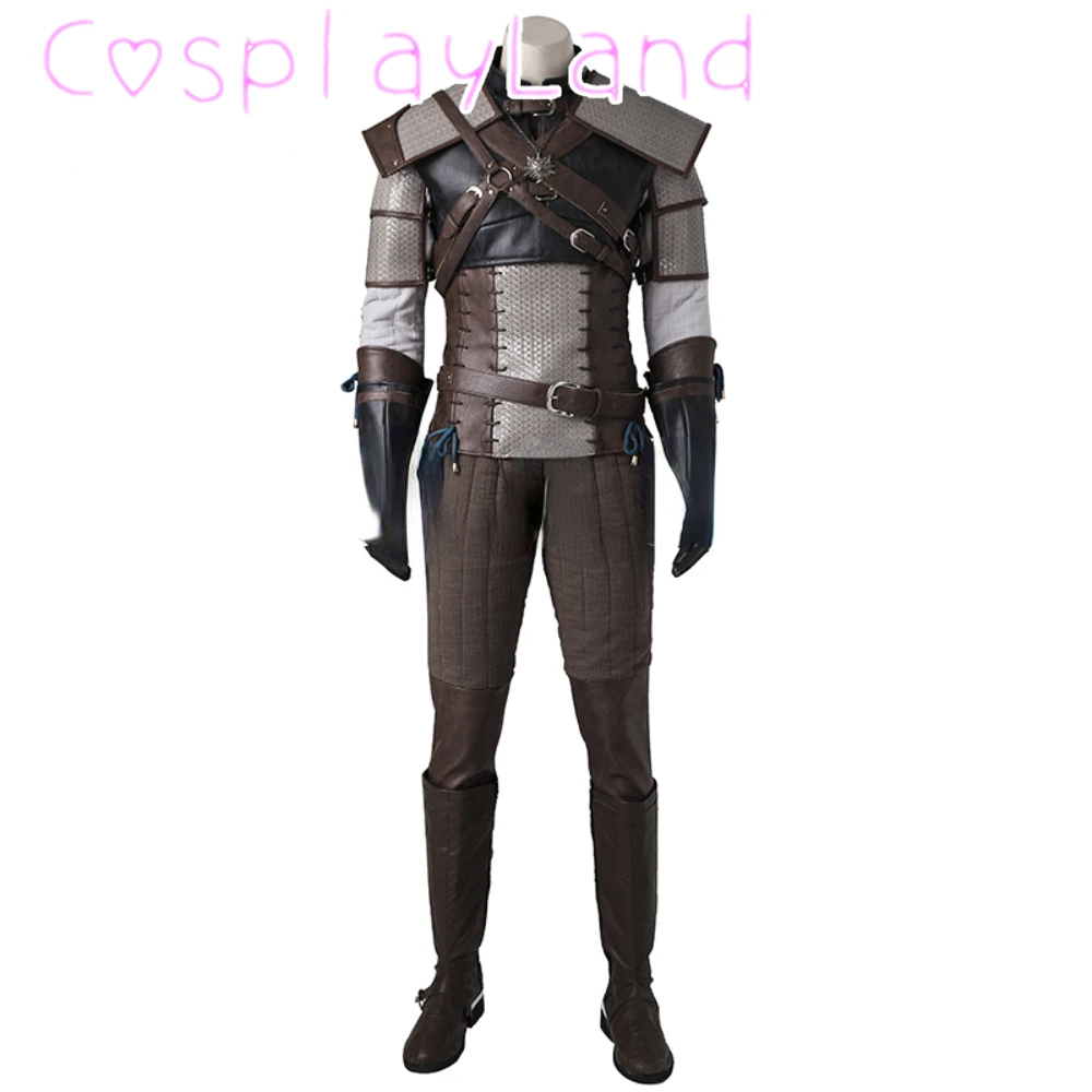 

Geralt Cosplay Witch Costume High Quality Wild Hunter Battle Outfit Wizard Hunter Suit with Props Halloween Carnival Costume