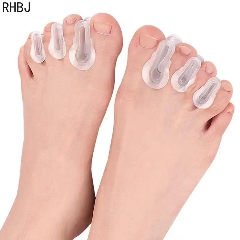 RHBJ 2pcs=1Pair Thumb and Foot Care Corrector Silicone Overlap Corrector for Protruding Toe Correction Clip Pad Toe Separators