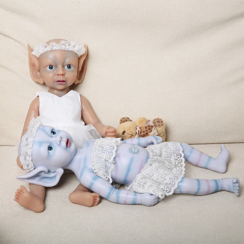 JLG3310 15 cal 1300g pełna silikon Reborn Baby lalka Elf 39cm symulacja odrodzenie czystego silikonu lalki Avatar baby lalka elf