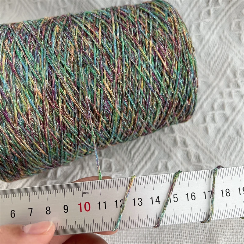 500g Unique Fancy Space Dye Gold Silver Silk Cotton Hollow Yarn Handwork Crochet Knit Metallic Yarn Thread X5599 4