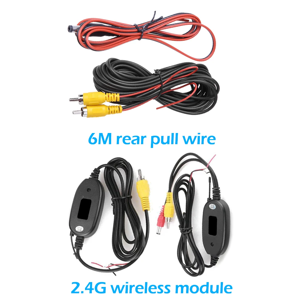 Cavo Video per Telecamera Posteriore in Offerta, Cavo RCA da 6m, Trasmettitore e Ricevitore Video Wireless 2.4GHz per Telecamera di Retromarcia - immagine 2