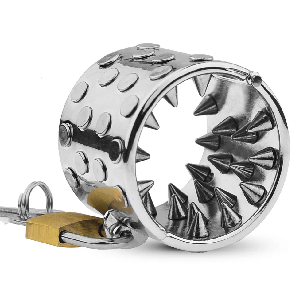 Stainless Steel Spike Penis Rings Lock Bondage Scrotum Dick Chastity Cage Metal Ring Urethral Plug Sex Toy For Men Stimulator penis chastity cage chastity lock sex toy chastity cage accessory