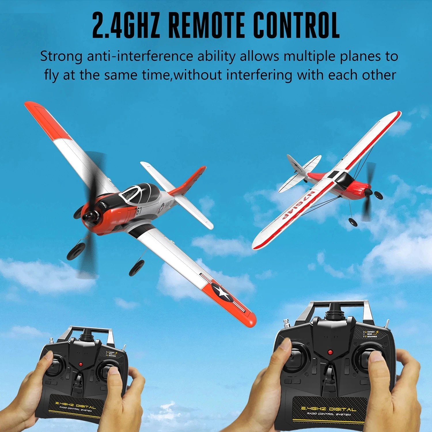 T28 Trojan RC Plane 761-9 2.4G 4CH Warbird RC Airplane One-key Aerobatic Remote Control Aircraft Plane Model for Children Aldult 2