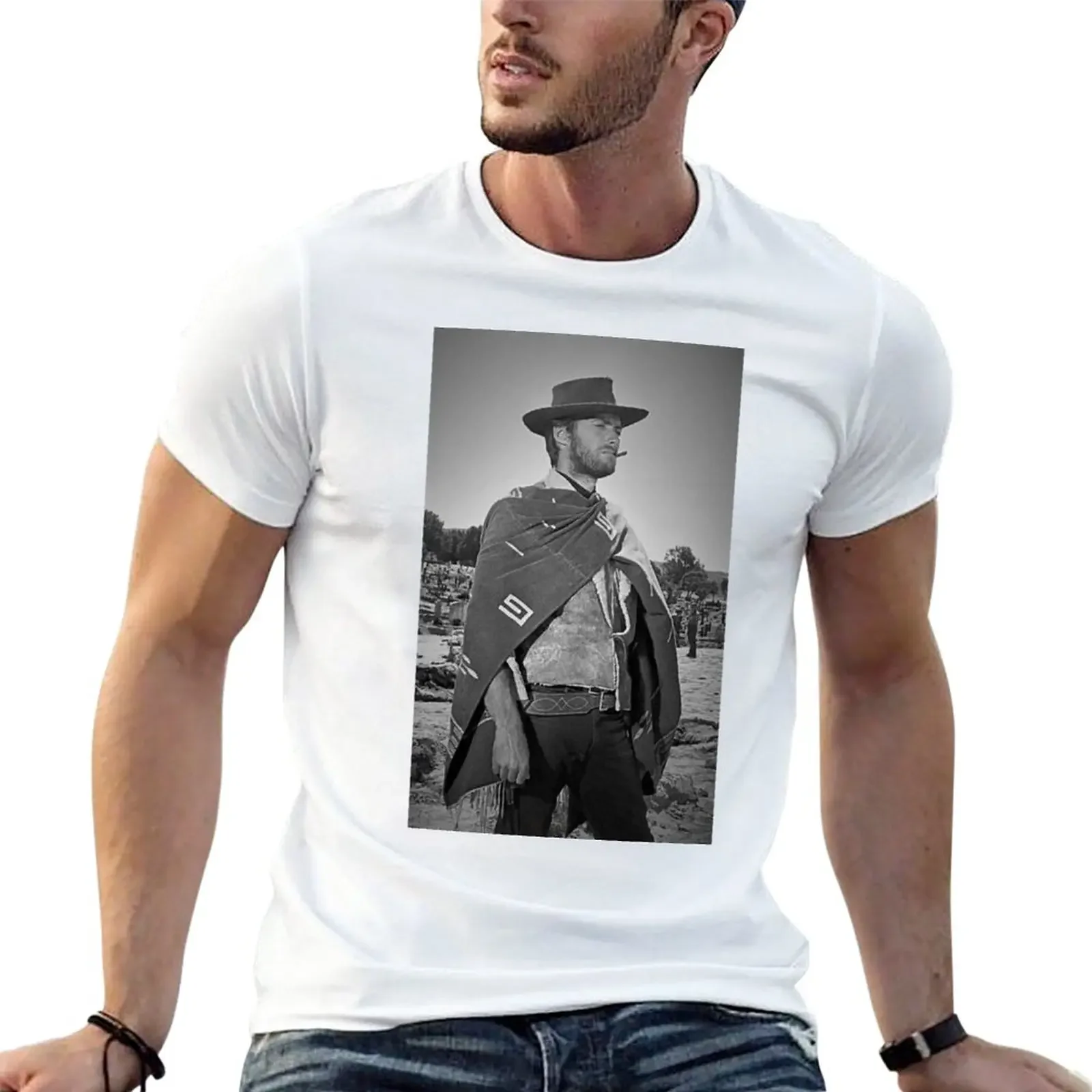 Новая мужская одежда Clint Eastwood - The Good, The Bad and The Гадкий футболка оверсайз футболка с короткими рукавами Новая версия футболки