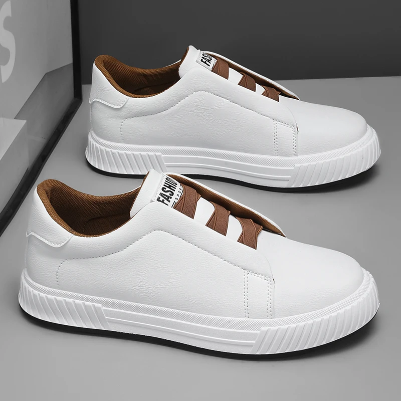 Men's Korean plus size casual shoes four seasons new soft sole student white board shoes flat shoes comfort outdoor walking shoe 2