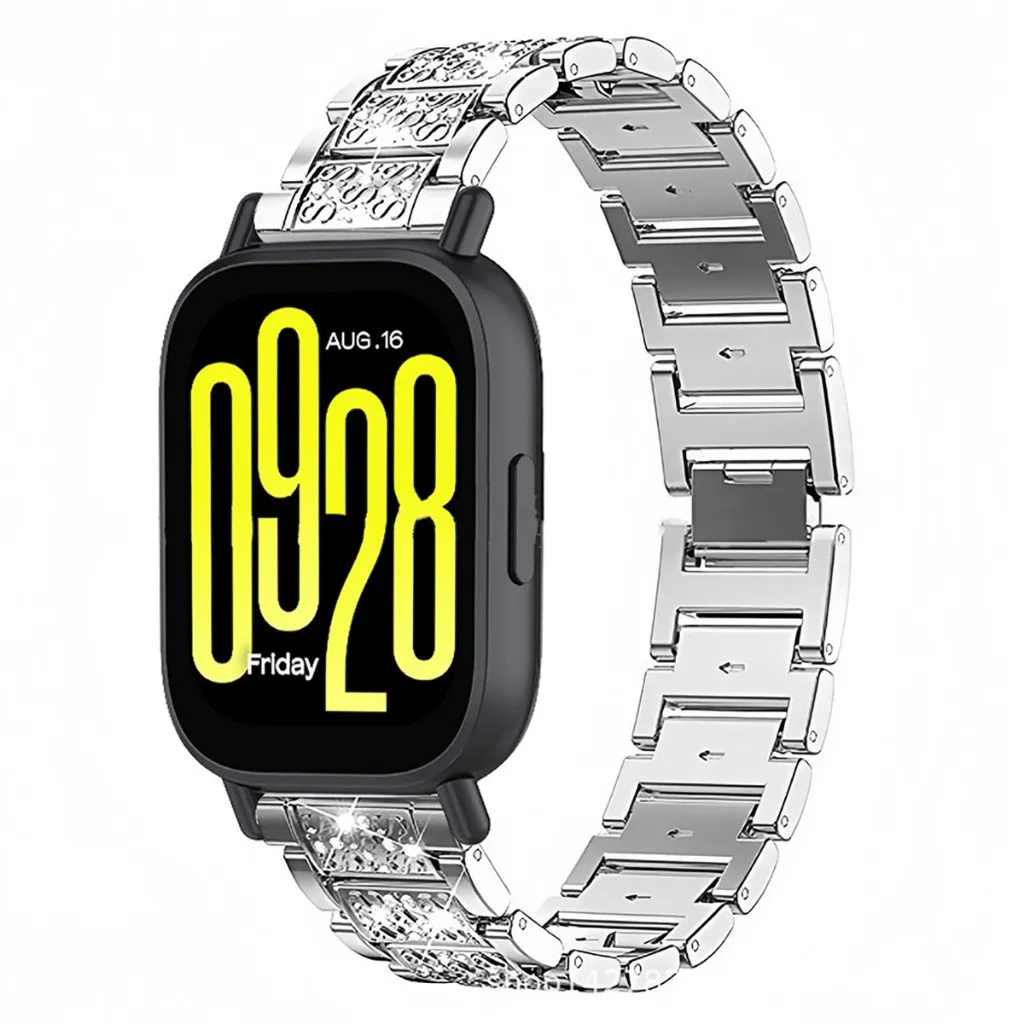 Elegant Diamond Strap and Case for Smartwatches - Stainless Steel Women's Bracelet