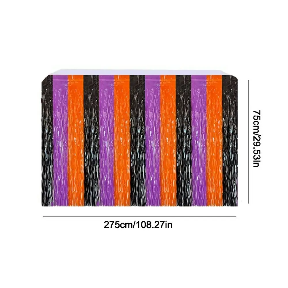 Colorful Rainbow Wavy Table Skirt 75*275cm Metallic Foil Tinsel Graduation Ceremony Table Dress Dress Party Decor