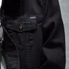 men's denim jacket White and Black Track Jacket Fashionable street lapel denim jacket for men 2023 spring and autumn new style 5