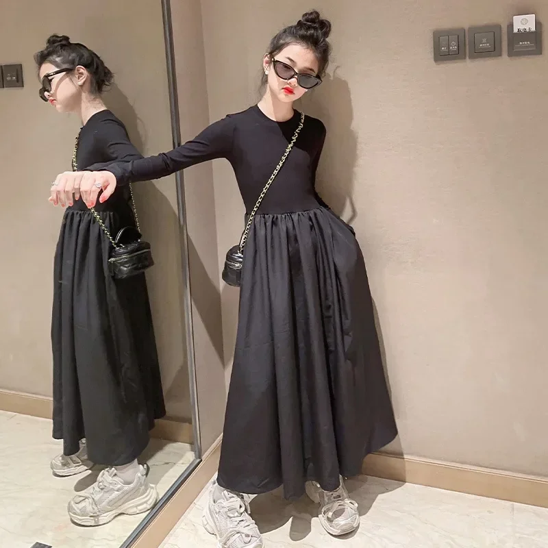 

Children Evening Dress Photography Party Black Long Dresses Teens Summer Clothes 10 12 14 years Fall Winter