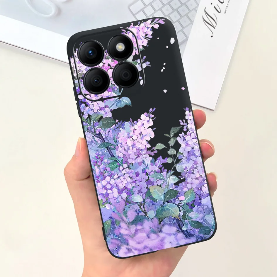 Stylish Floral Moon Soft Silicone Case - Artistic Back Cover
