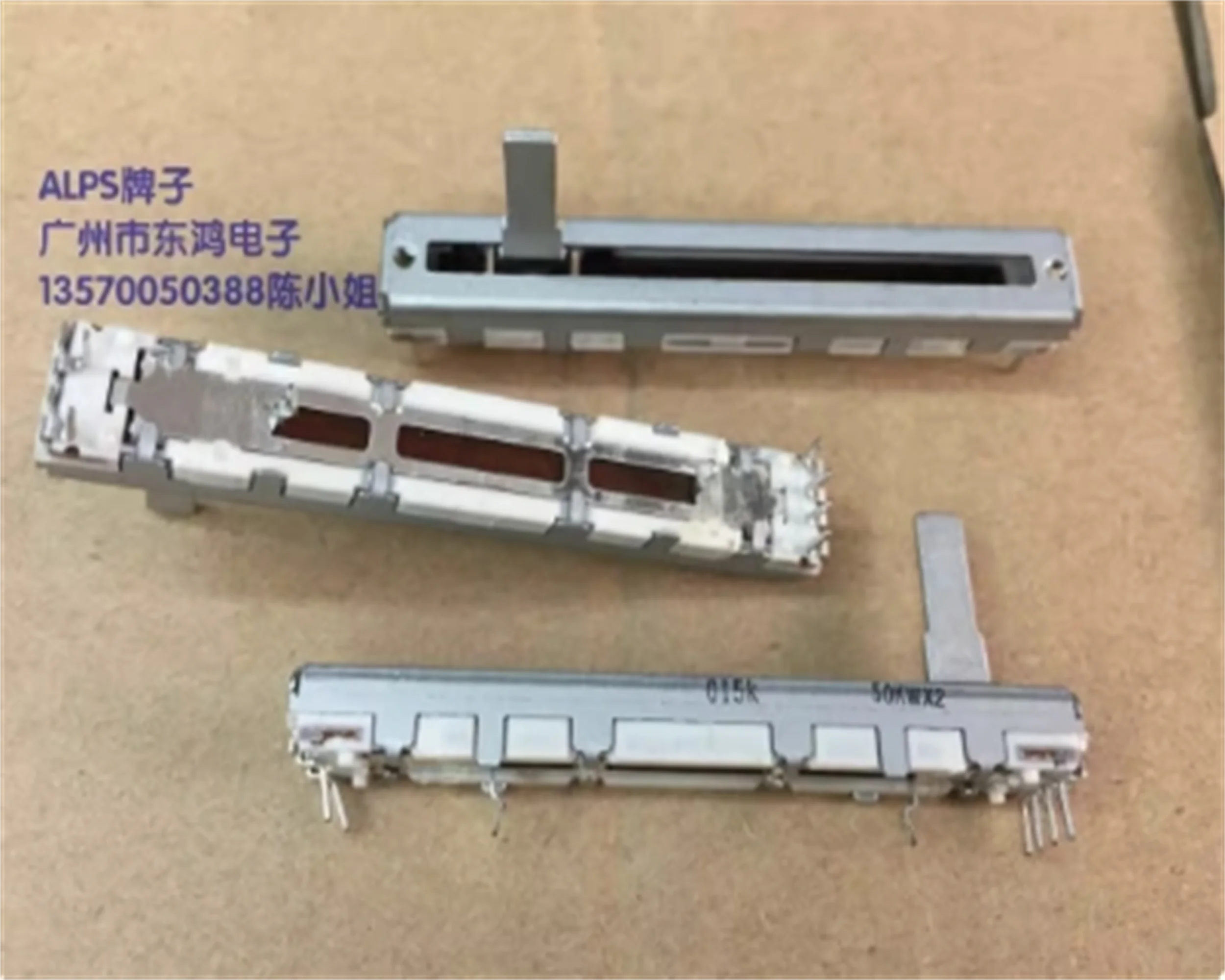 1 PCS Japan ALPS Alps 6cm sliding potentiometer dual W50K * 2 axis 15mm long mixing table pusher
