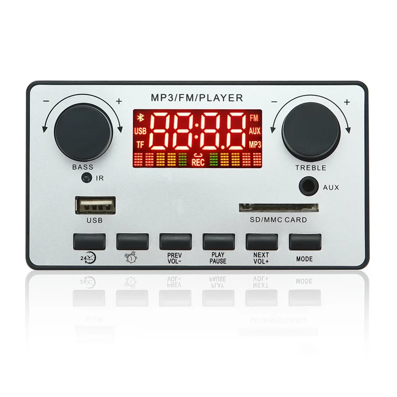 Bluetooth-Compatible5.0 자동차 FM 라디오 모듈, 앰프 베이스 MP3 플레이어 디코더 보드, 지지대 FM TF USB AUX, 2x40W, 80W