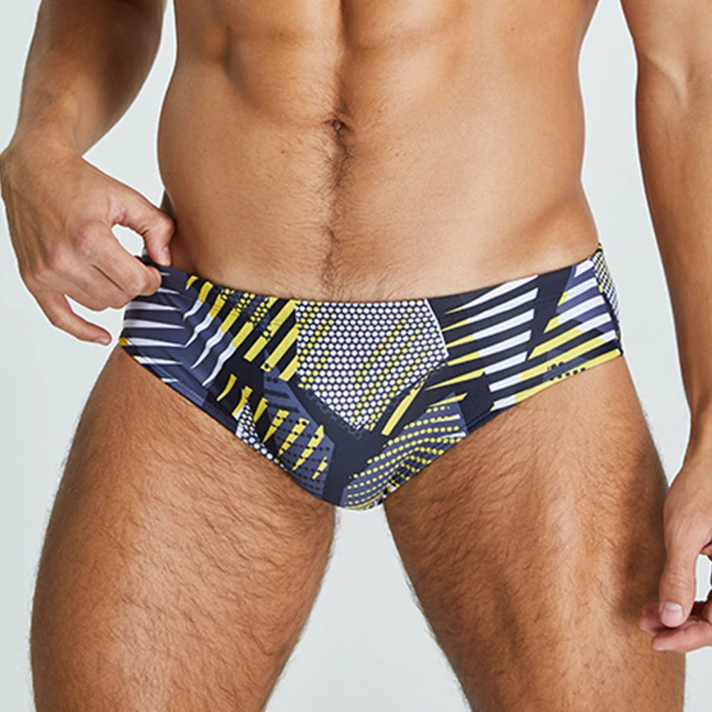 

Mens Swimsuit Fashion Men's Swim Trunks in Low Waist Design with Print Designs and Elastic Waistband Sizes M 2XL