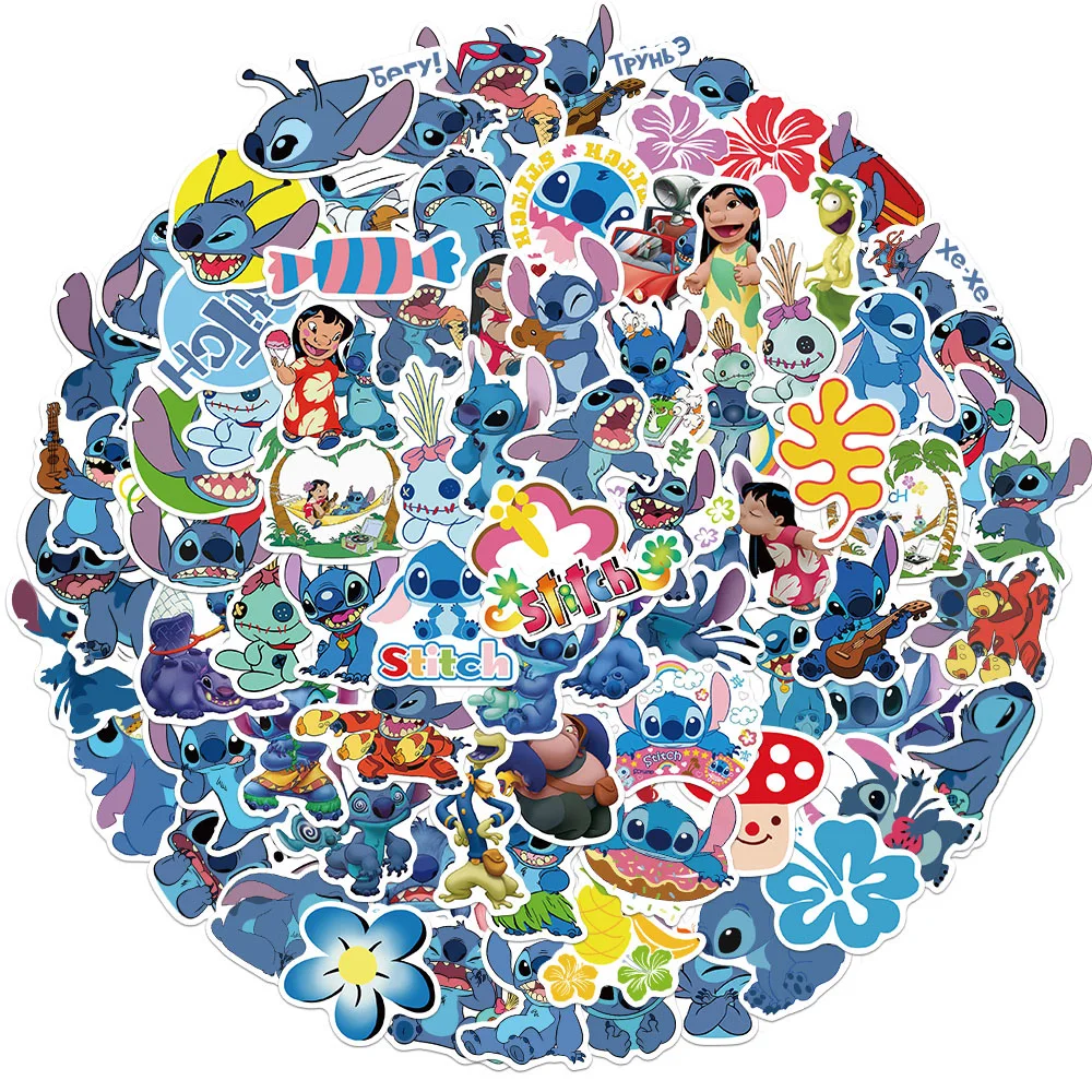 10/30/50/100pcs Disney Cute Cartoon Lilo & Stitch Anime Stickers Decals Laptop Phone Scrapbook Diary Waterproof Sticker Kids Toy