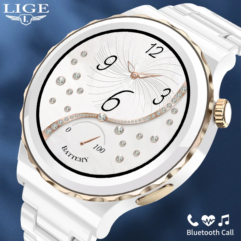 

Lige Smartwatch 2022 AMOLED NFC Wrist Watches For Women Smart Watch Woman HD Screen Bluetooth Call Fashion Ladie Clock Smartban