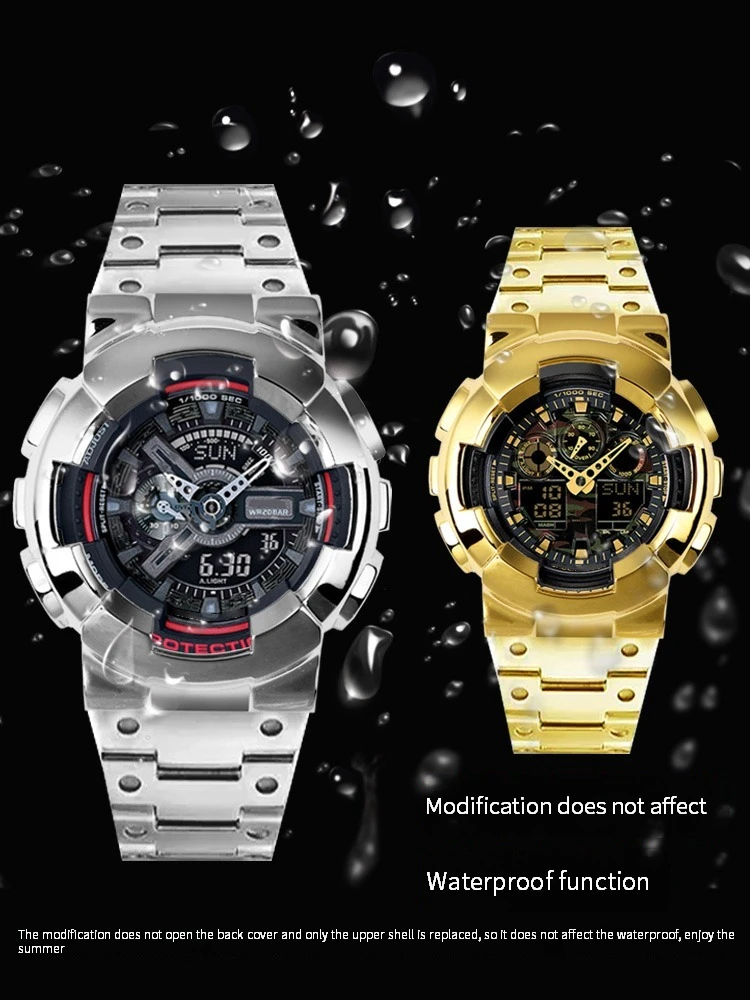 Stainless For Casio G Shock GA 110GB 100 120 Series Strap Bezel Frame Watchband Metal Case belt With Tool Men s watch accessorie AliExpress