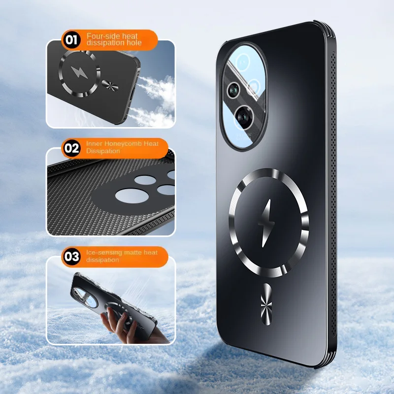 Magnetic Heat Dissipation Matte Shockproof Back Case with Full Cover Design