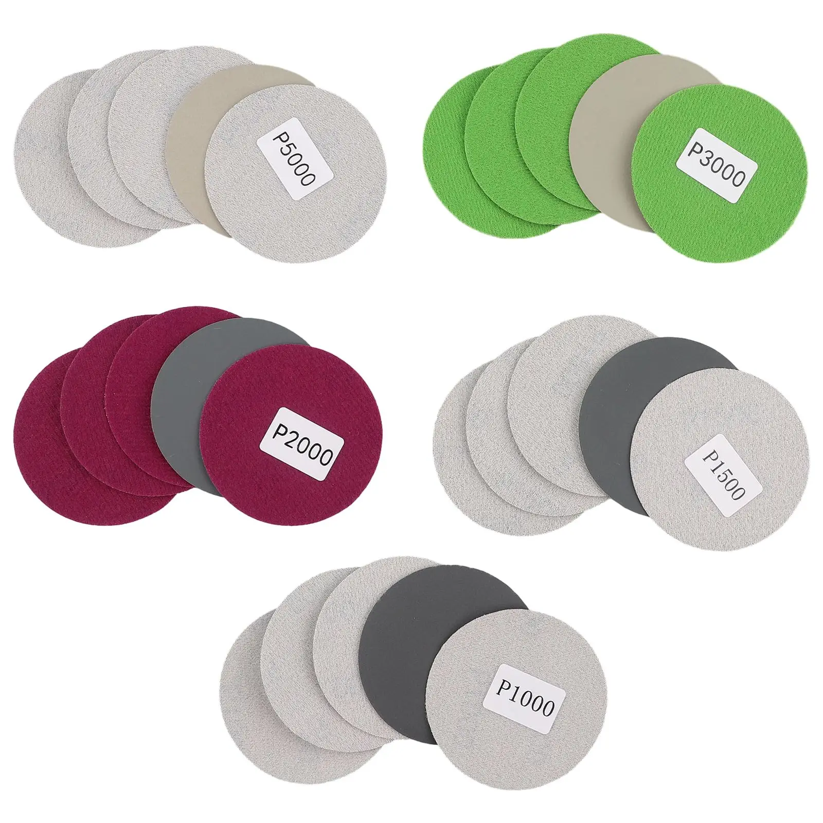 Sanding Discs 25pcs 3inch Hook&Loop Sanding Disc Wet/Dry 1000 1500 3000 5000 Grit Sand Paper Flocking Disc Water sanding discs sanding pads